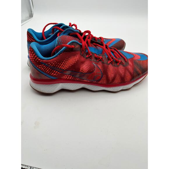 Nike CJ3 Flyweave Trainer Calvin Johnson 81 Men's 11 Red Blue 725231-600 - Picture 8 of 11